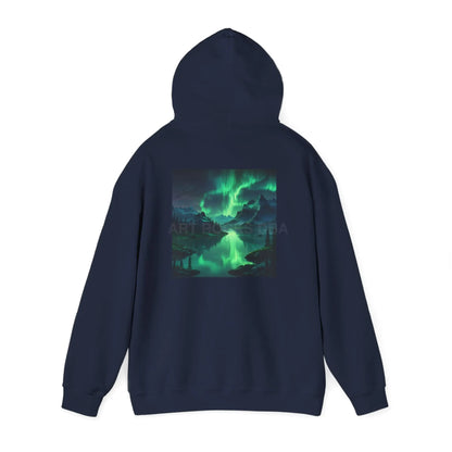 Aurora Borealis Sweatshirt Unisex Hooded Sweatshirt - Cozy Graphic Hoodie for Art Lovers Winter Gift Casual Wear Art