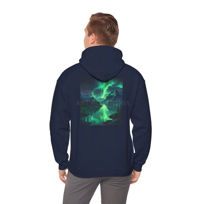 Aurora Borealis Sweatshirt Unisex Hooded Sweatshirt - Cozy Graphic Hoodie for Art Lovers Winter Gift Casual Wear Art