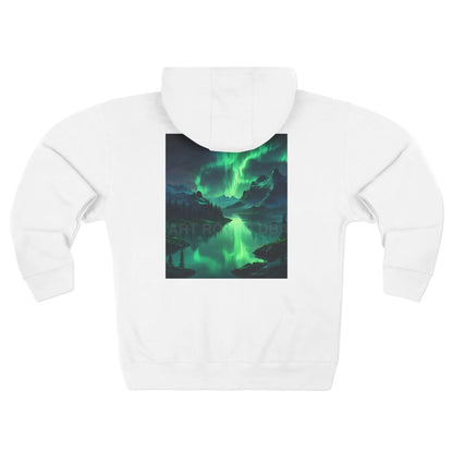 Aurora Borealis Zip-Up Sweatshirt - XS / White - Hoodie