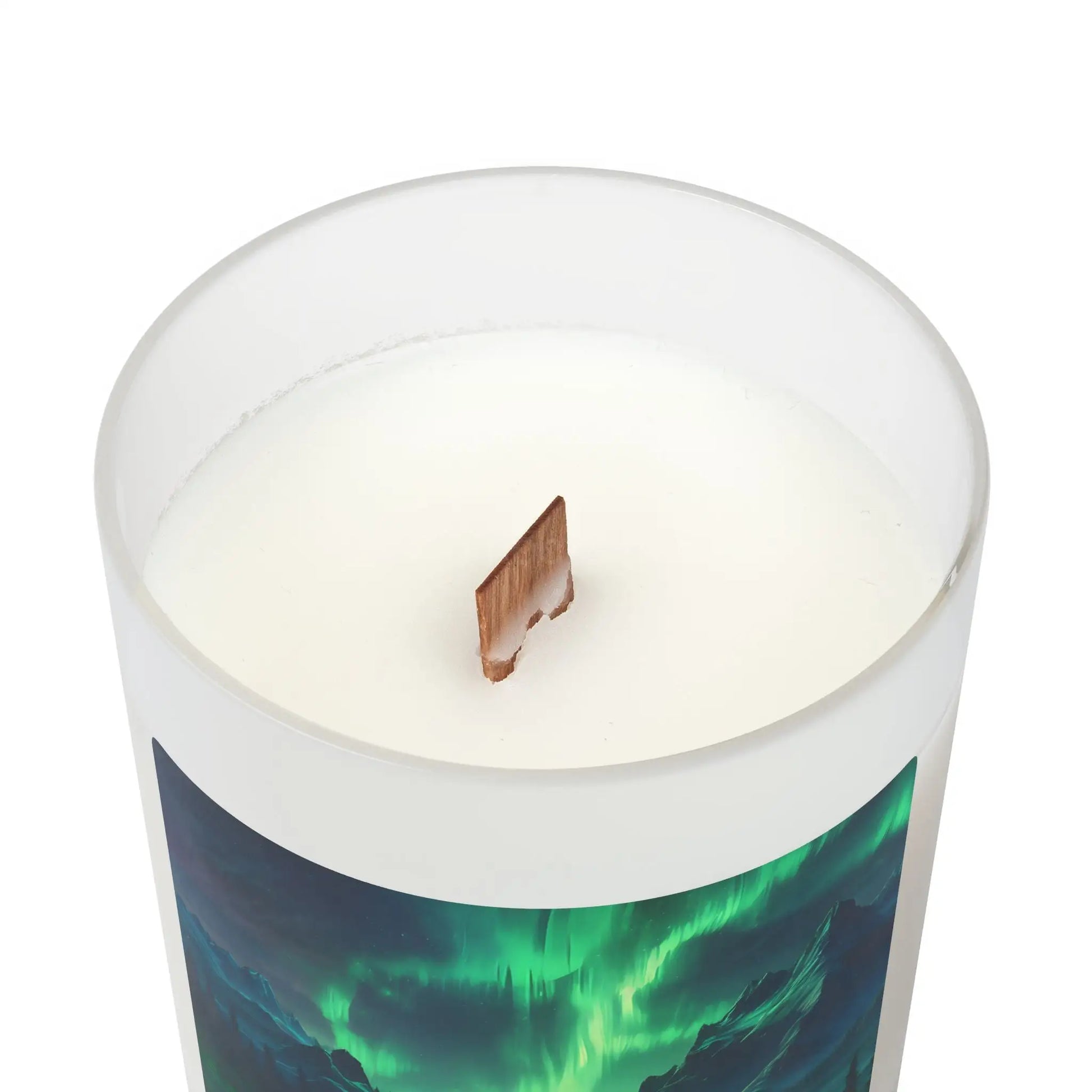 Aurora Night Frosted Glass Candle — 11oz Northern Lights Scented Candle - Home Decor