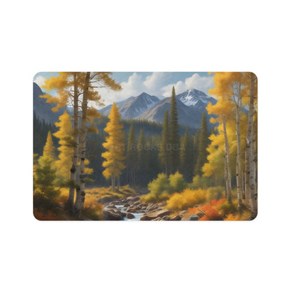Autumn Aspen Mountain Stream Pet Food Mat (12x18) - 12’’ × 18’’ / Rectangle - Pets
