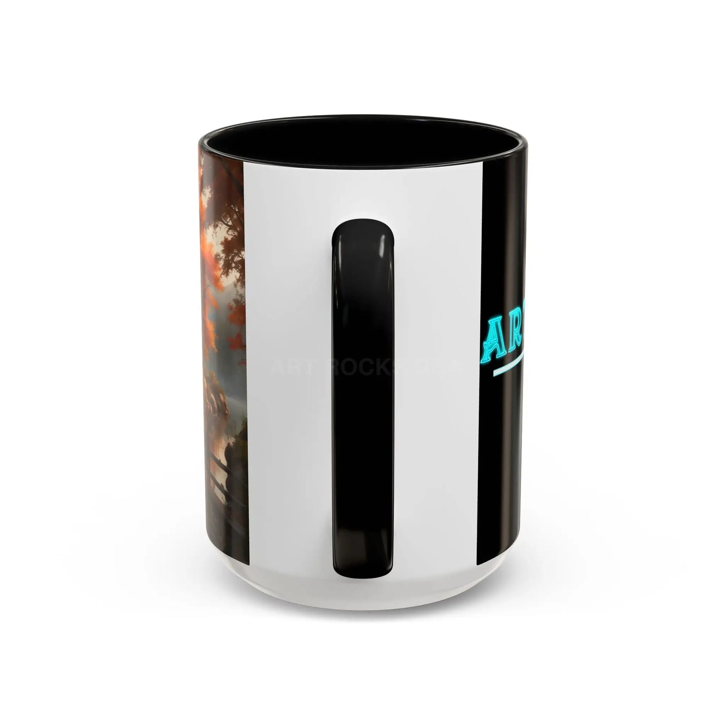 Autumn Cabin Accent Coffee Mug – Scenic Fall Lake House 11/15oz - Mug