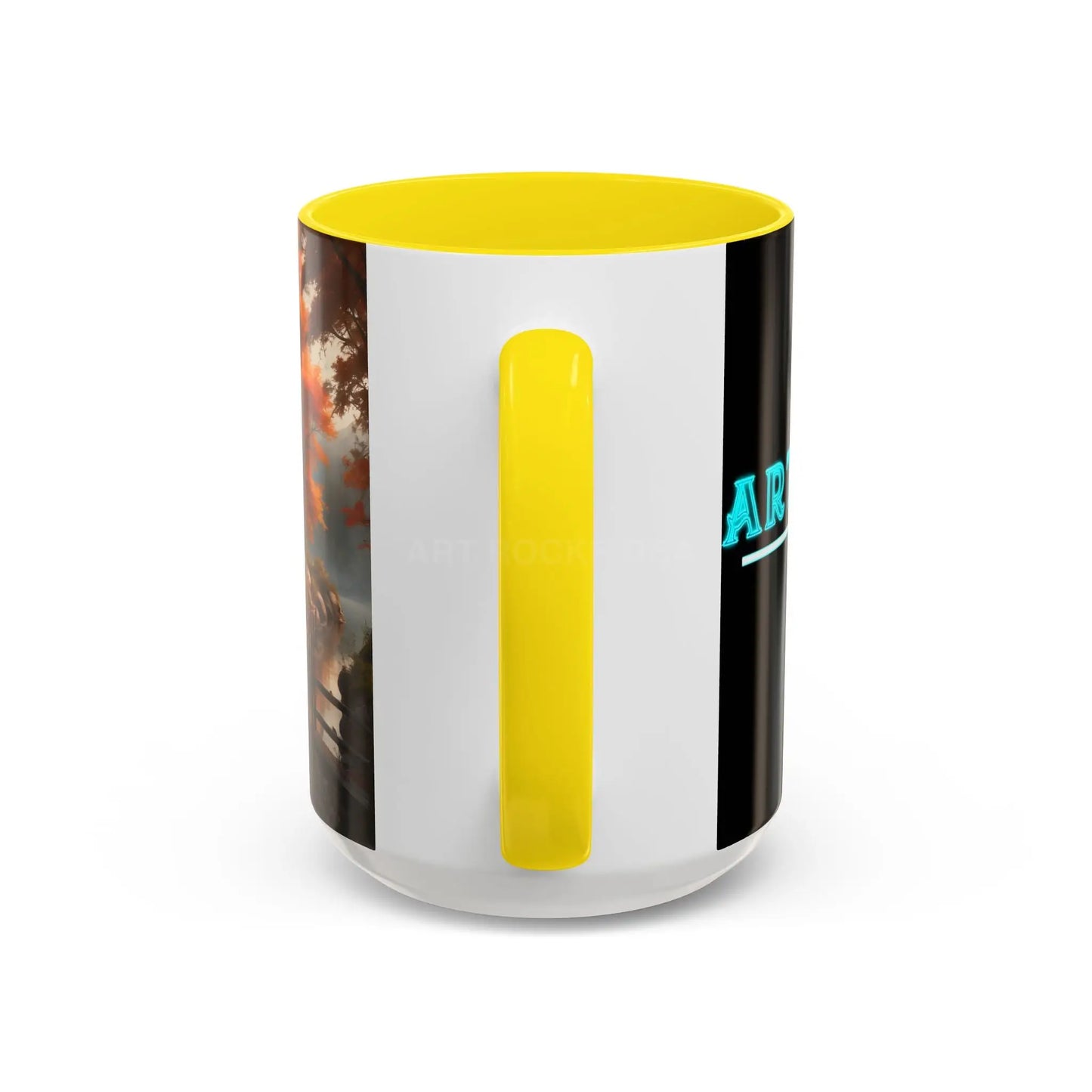 Autumn Cabin Accent Coffee Mug – Scenic Fall Lake House 11/15oz - Mug