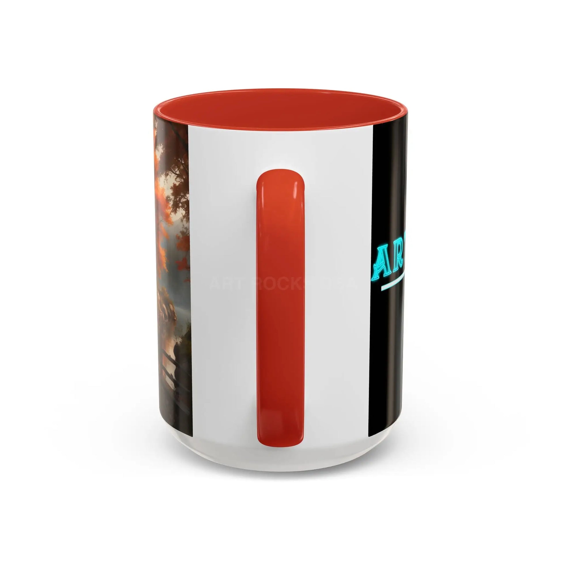 Autumn Cabin Accent Coffee Mug – Scenic Fall Lake House 11/15oz - Mug