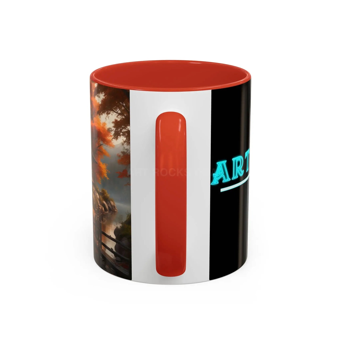 Autumn Cabin Accent Coffee Mug – Scenic Fall Lake House 11/15oz - Mug