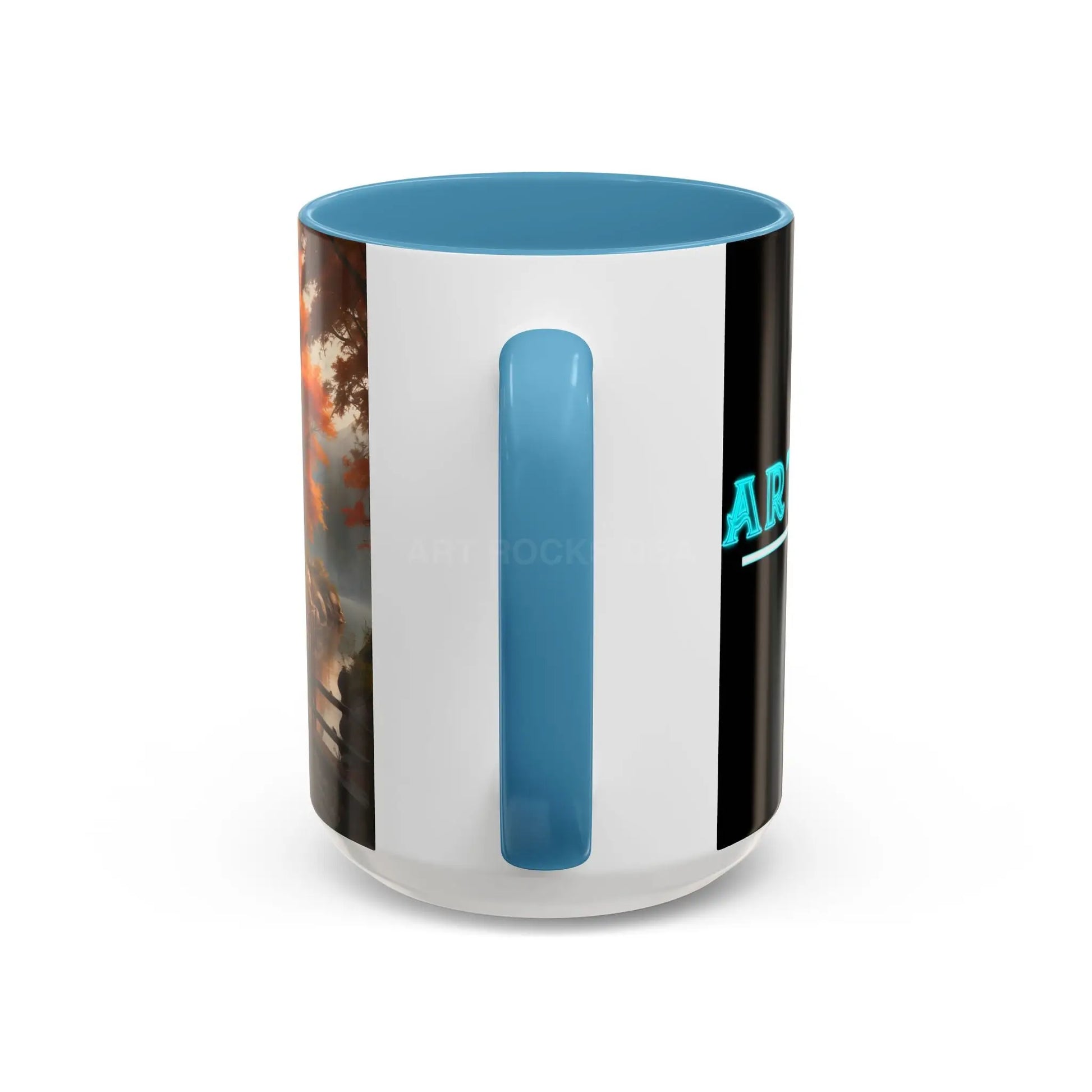 Autumn Cabin Accent Coffee Mug – Scenic Fall Lake House 11/15oz - Mug