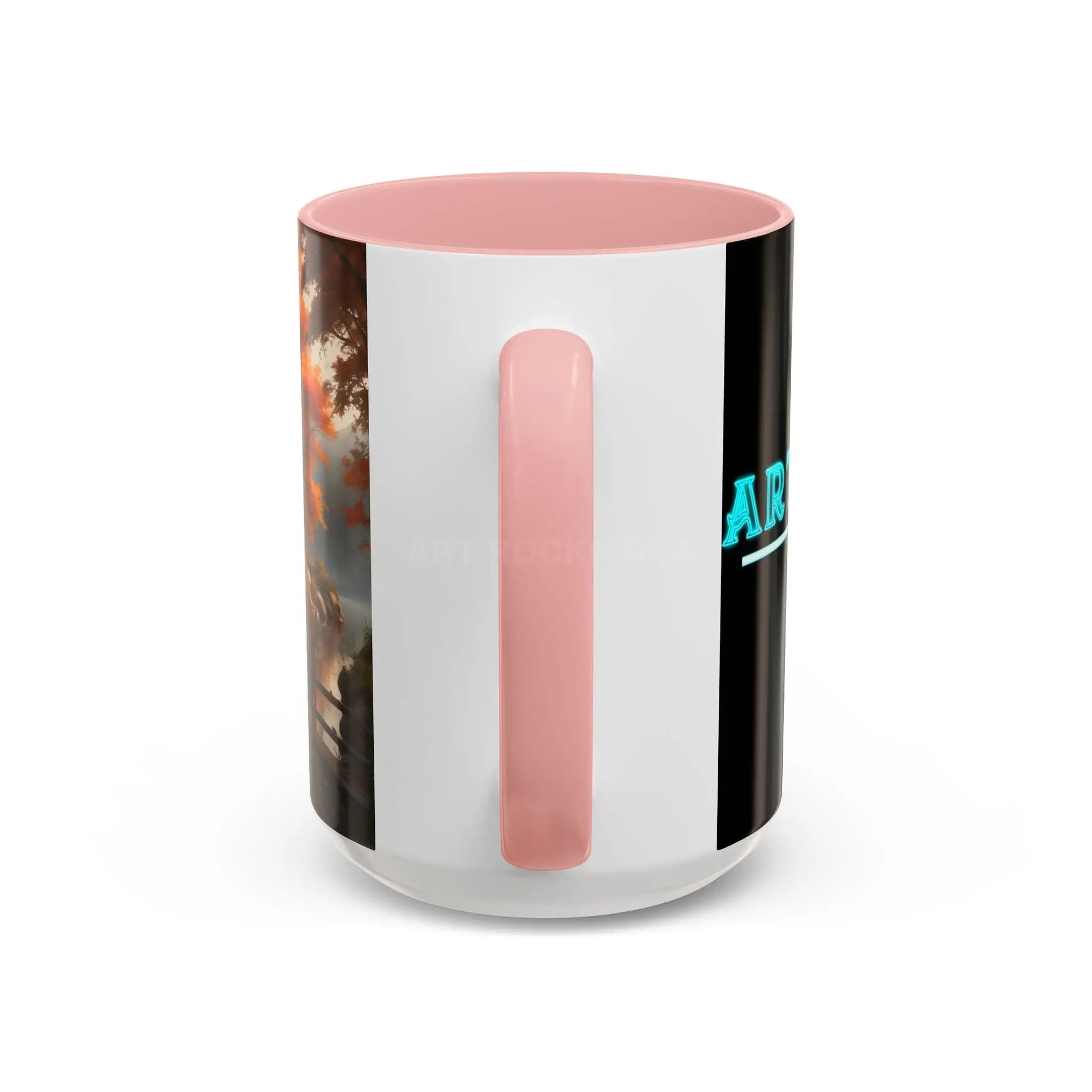 Autumn Cabin Accent Coffee Mug – Scenic Fall Lake House 11/15oz - Mug