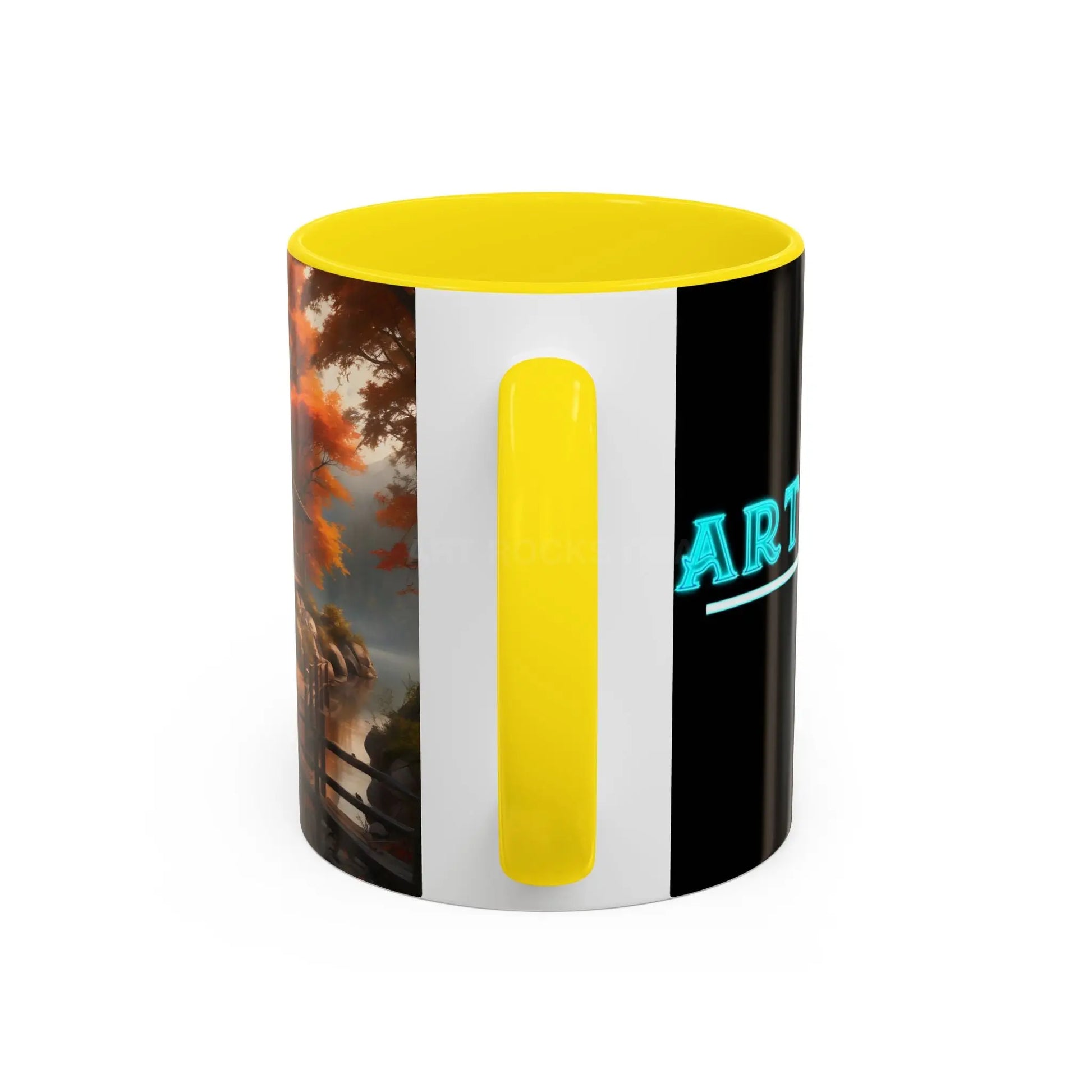 Autumn Cabin Accent Coffee Mug – Scenic Fall Lake House 11/15oz - Mug