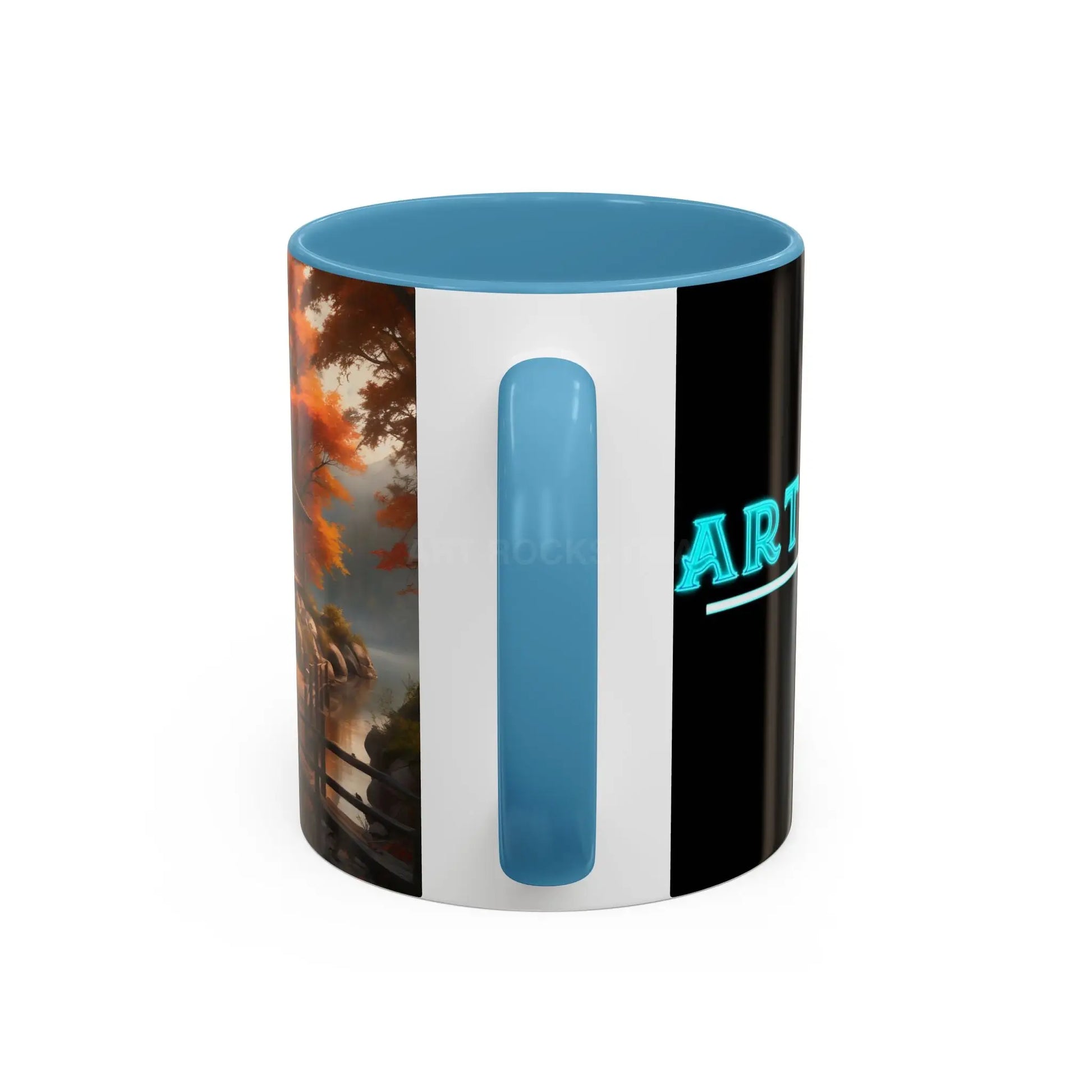 Autumn Cabin Accent Coffee Mug – Scenic Fall Lake House 11/15oz - Mug