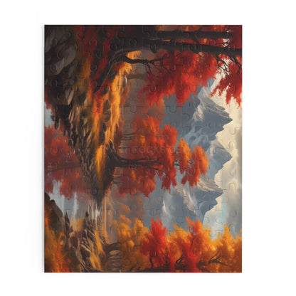 Autumn Cascade Mountain Jigsaw Puzzle — (120/252/500-Piece) - Puzzle
