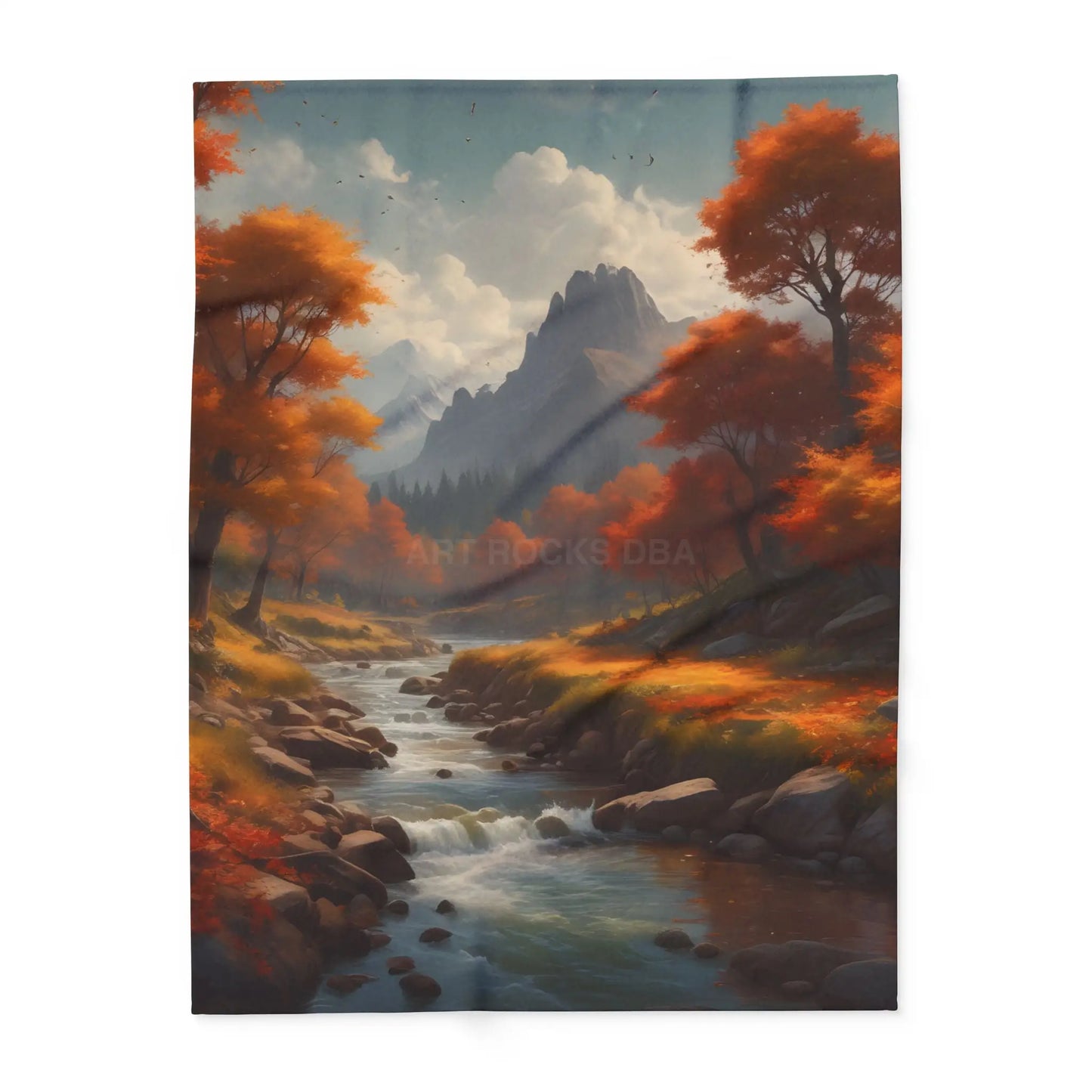 Autumn Creek Fleece Blanket - Cozy Landscape Design - 60’’ × 80’’ - Home Decor