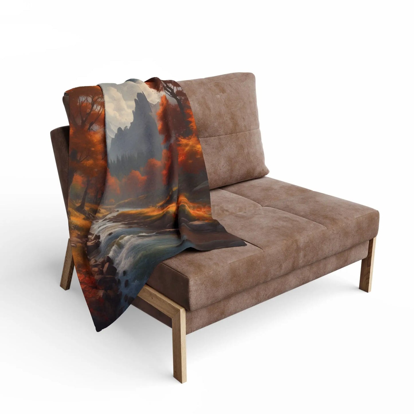 Autumn Creek Fleece Blanket - Cozy Landscape Design - Home Decor