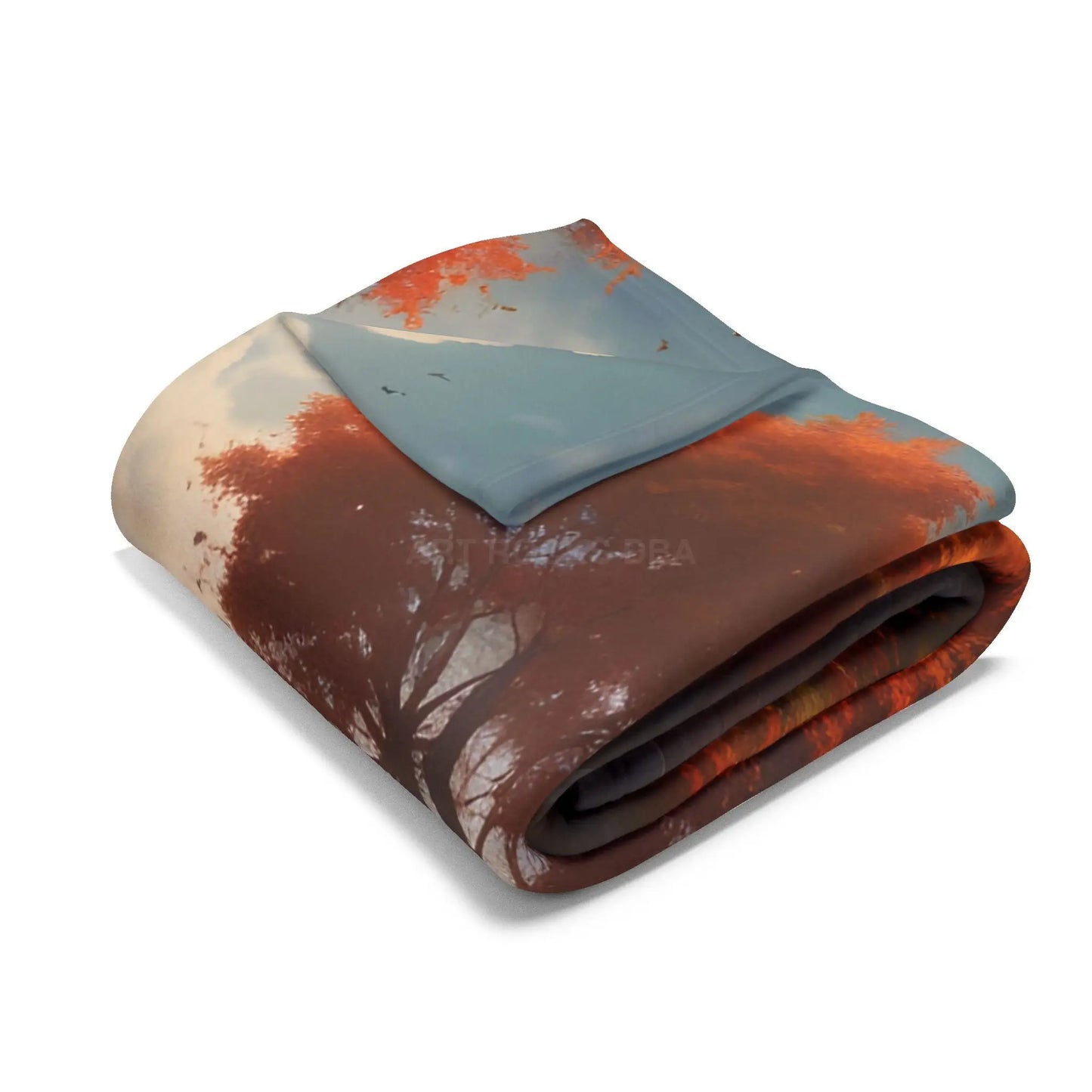 Autumn Creek Fleece Blanket - Cozy Landscape Design - Home Decor