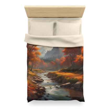 Autumn Creek Landscape Microfiber Duvet Cover - Cozy Fall Home Decor - Home Decor