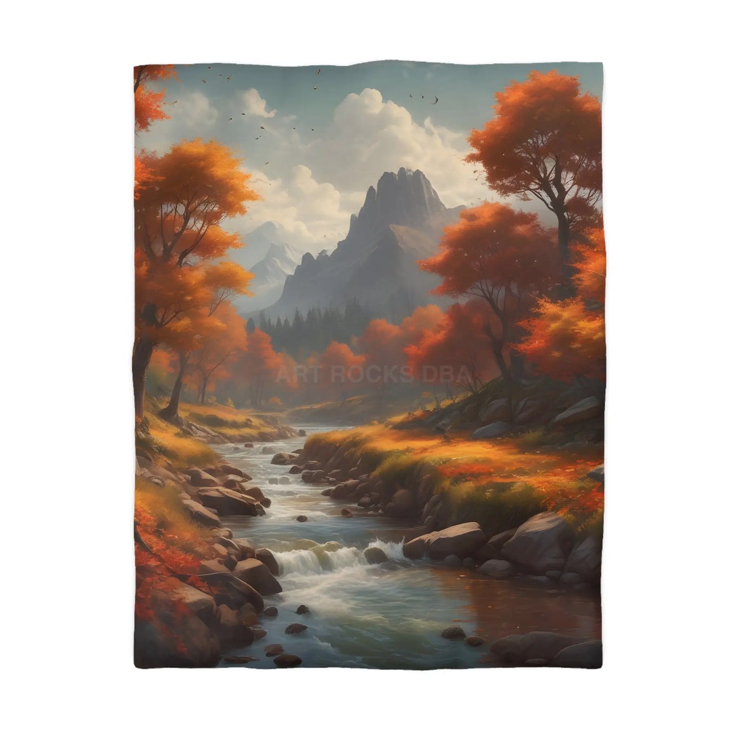 Autumn Creek Landscape Microfiber Duvet Cover - Cozy Fall Home Decor - Home Decor