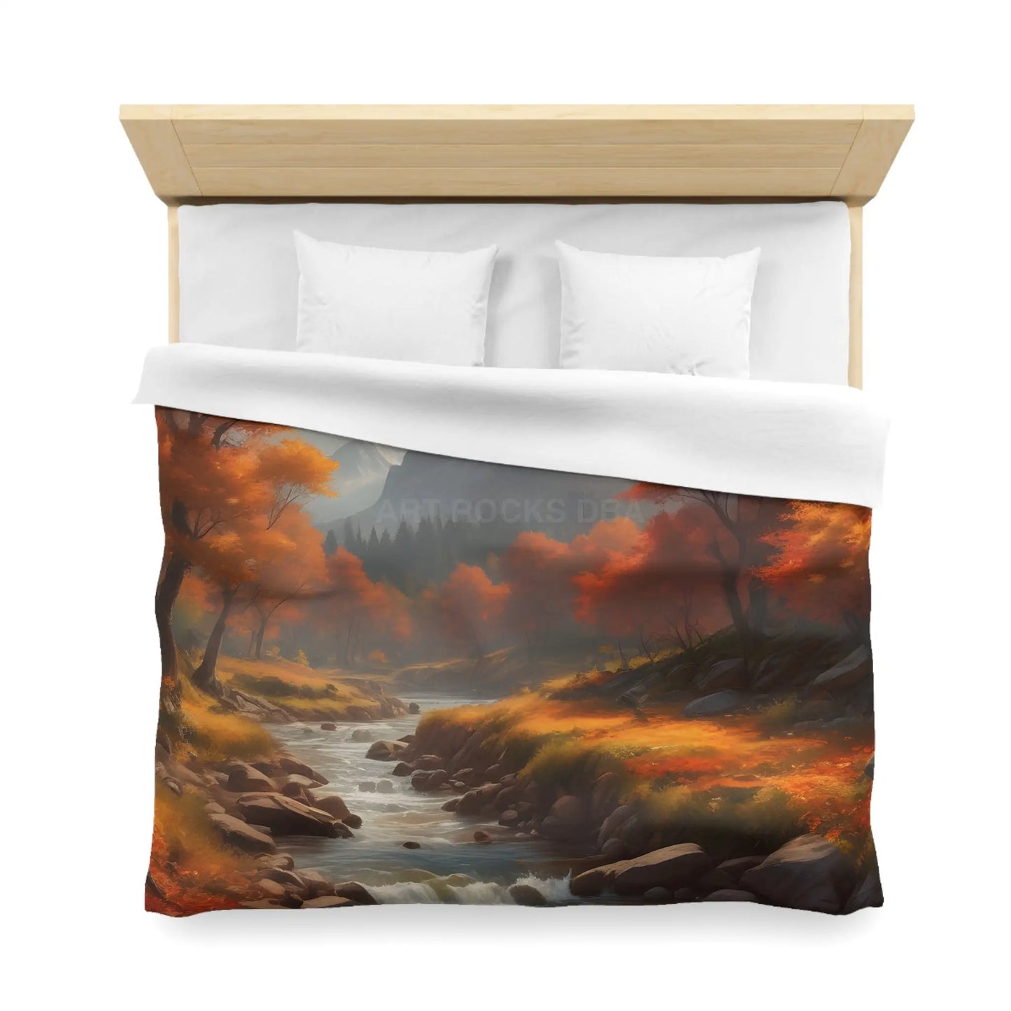 Autumn Creek Landscape Microfiber Duvet Cover - Cozy Fall Home Decor - Home Decor