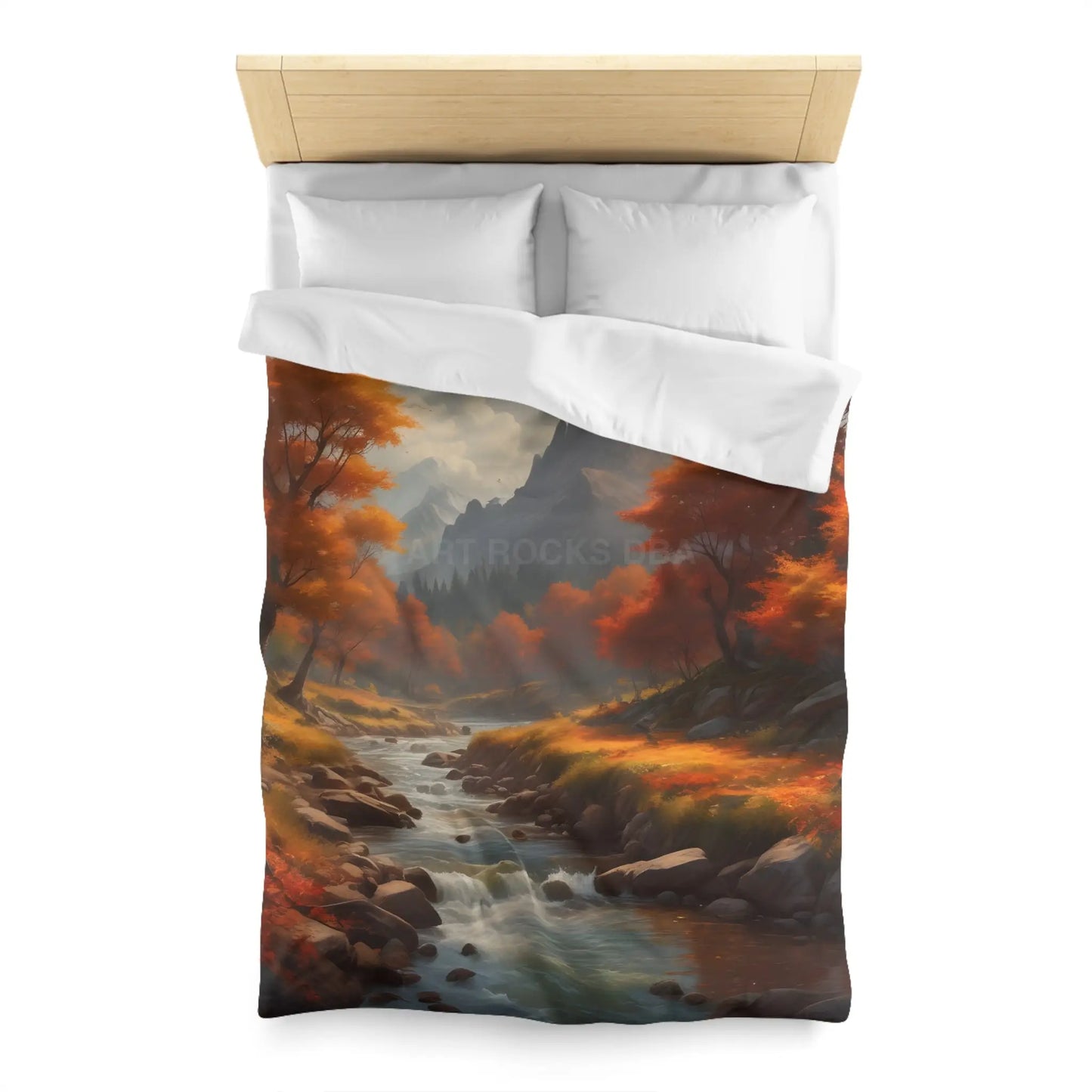 Autumn Creek Landscape Microfiber Duvet Cover - Cozy Fall Home Decor - Home Decor