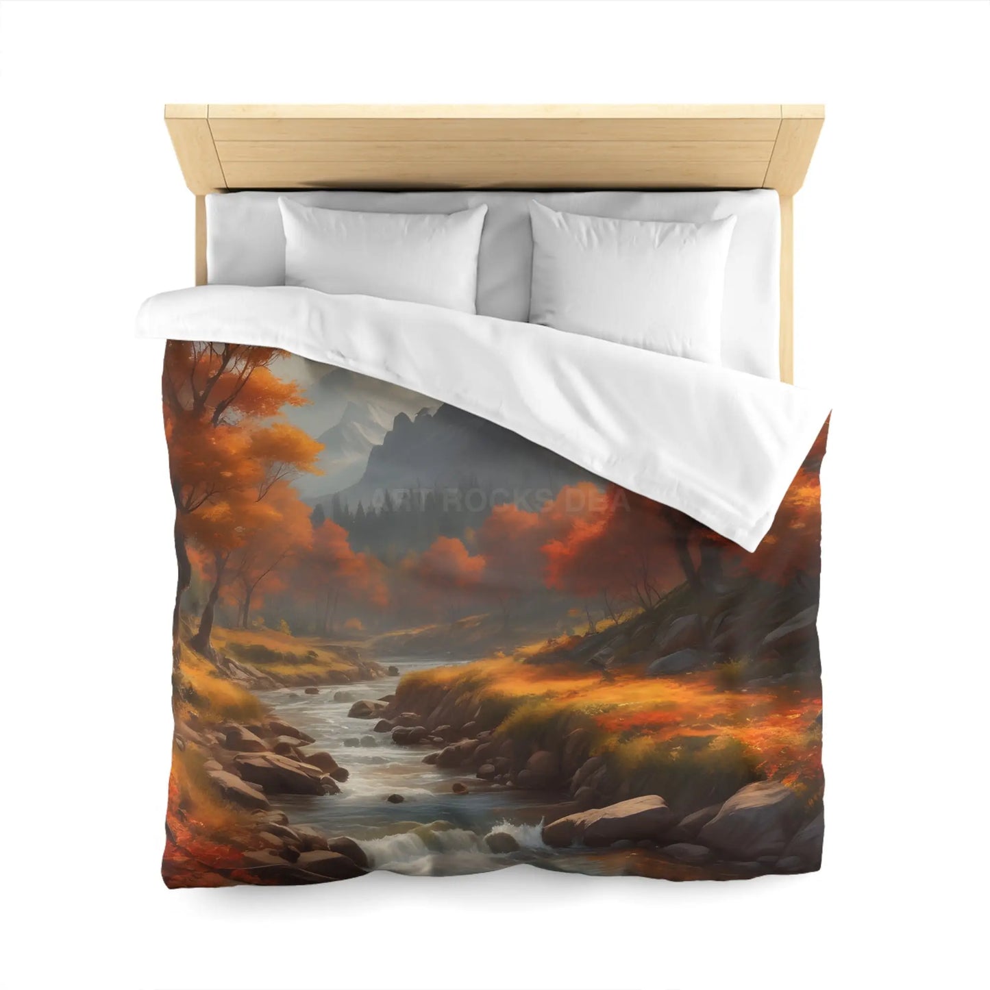 Autumn Creek Landscape Microfiber Duvet Cover - Cozy Fall Home Decor - Home Decor