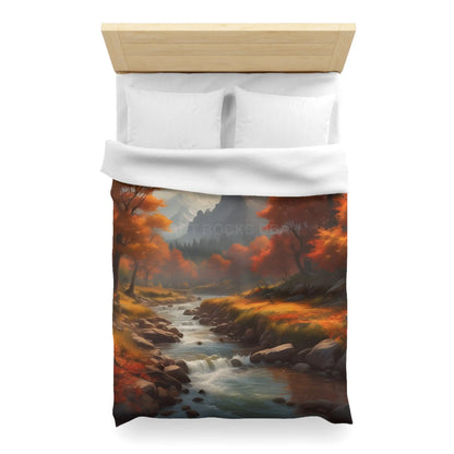 Autumn Creek Landscape Microfiber Duvet Cover - Cozy Fall Home Decor - Home Decor