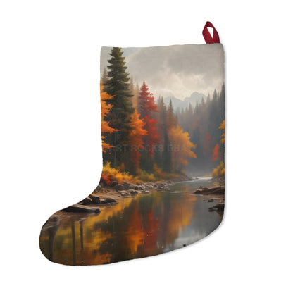 Autumn Forest Christmas Stocking – Scenic Lake Holiday Decoration - One size - Home Decor