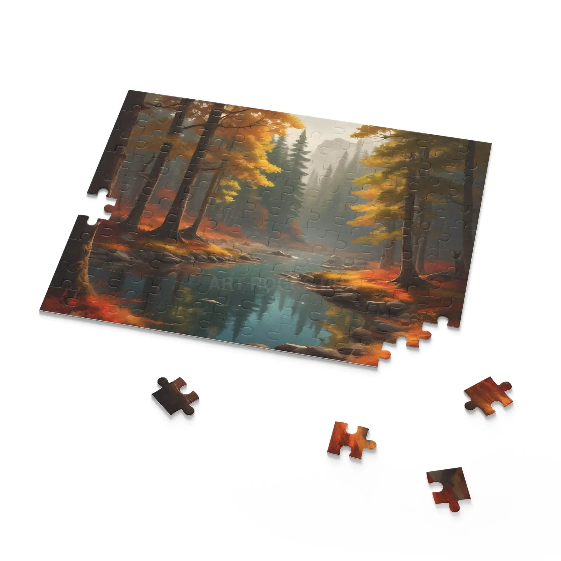 Autumn Forest Creek Jigsaw Puzzle — (120/252/500 pieces) - Puzzle