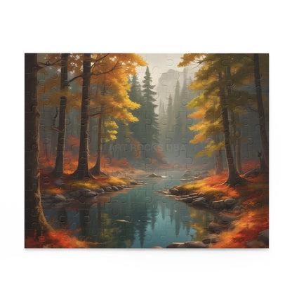 Autumn Forest Creek Jigsaw Puzzle — (120/252/500 pieces) - Puzzle