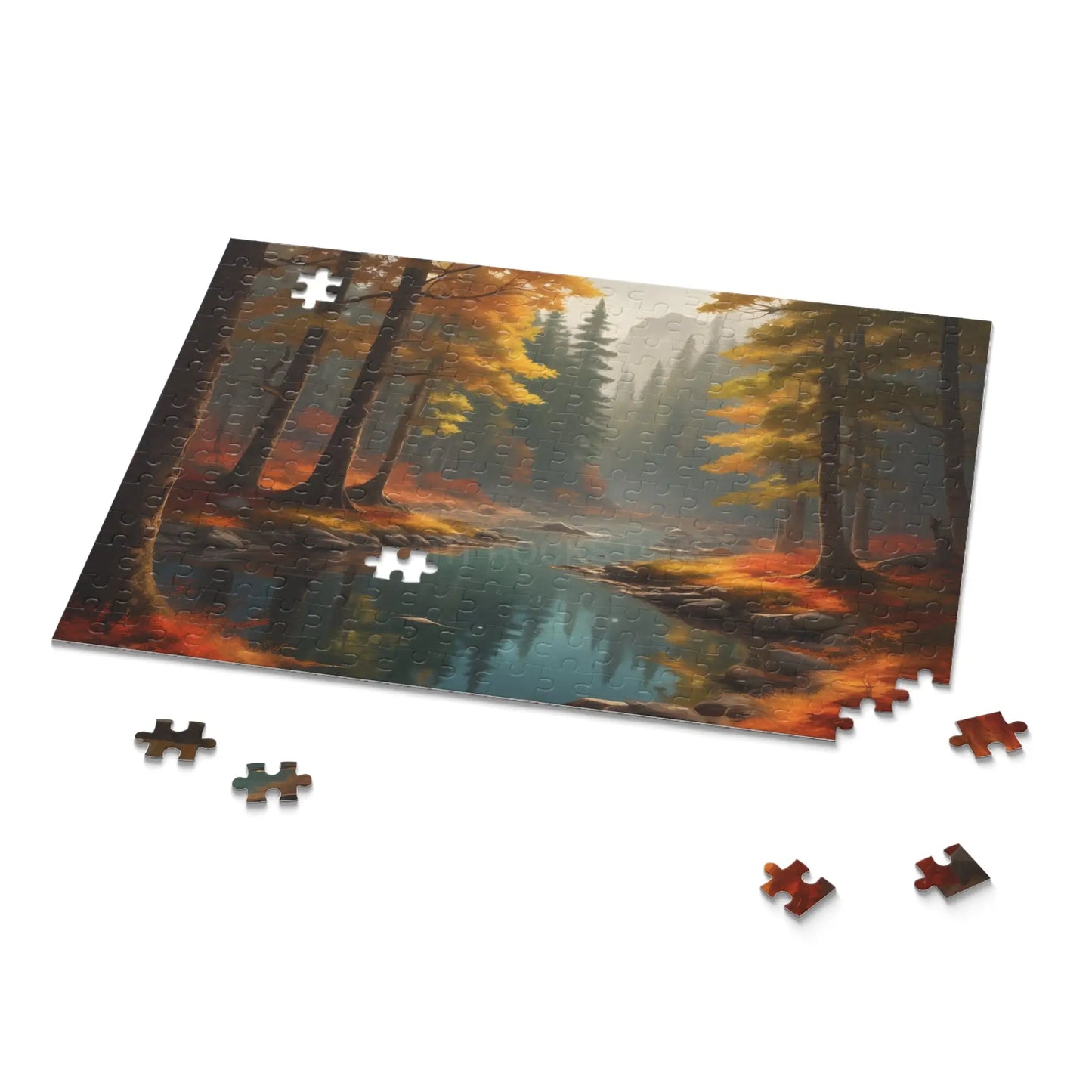 Autumn Forest Creek Jigsaw Puzzle — (120/252/500 pieces) - Puzzle