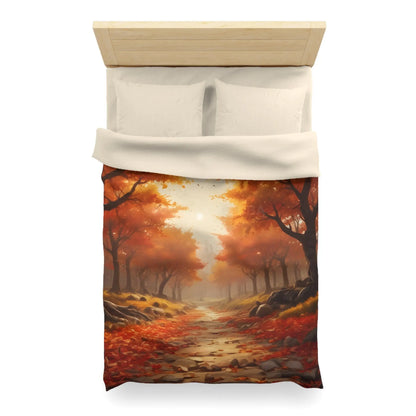 Autumn Forest Microfiber Duvet Cover | Cozy Fall Bedding Seasonal Home Decor Nature-Inspired Thanksgiving Gift - Home