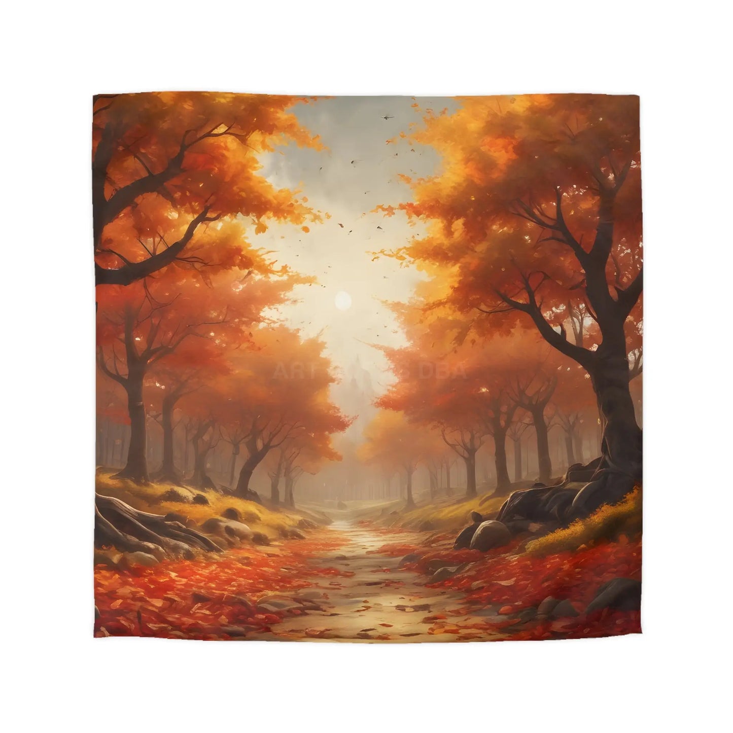 Autumn Forest Microfiber Duvet Cover | Cozy Fall Bedding Seasonal Home Decor Nature-Inspired Thanksgiving Gift - Home