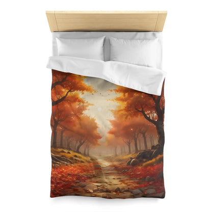 Autumn Forest Microfiber Duvet Cover | Cozy Fall Bedding Seasonal Home Decor Nature-Inspired Thanksgiving Gift - Home