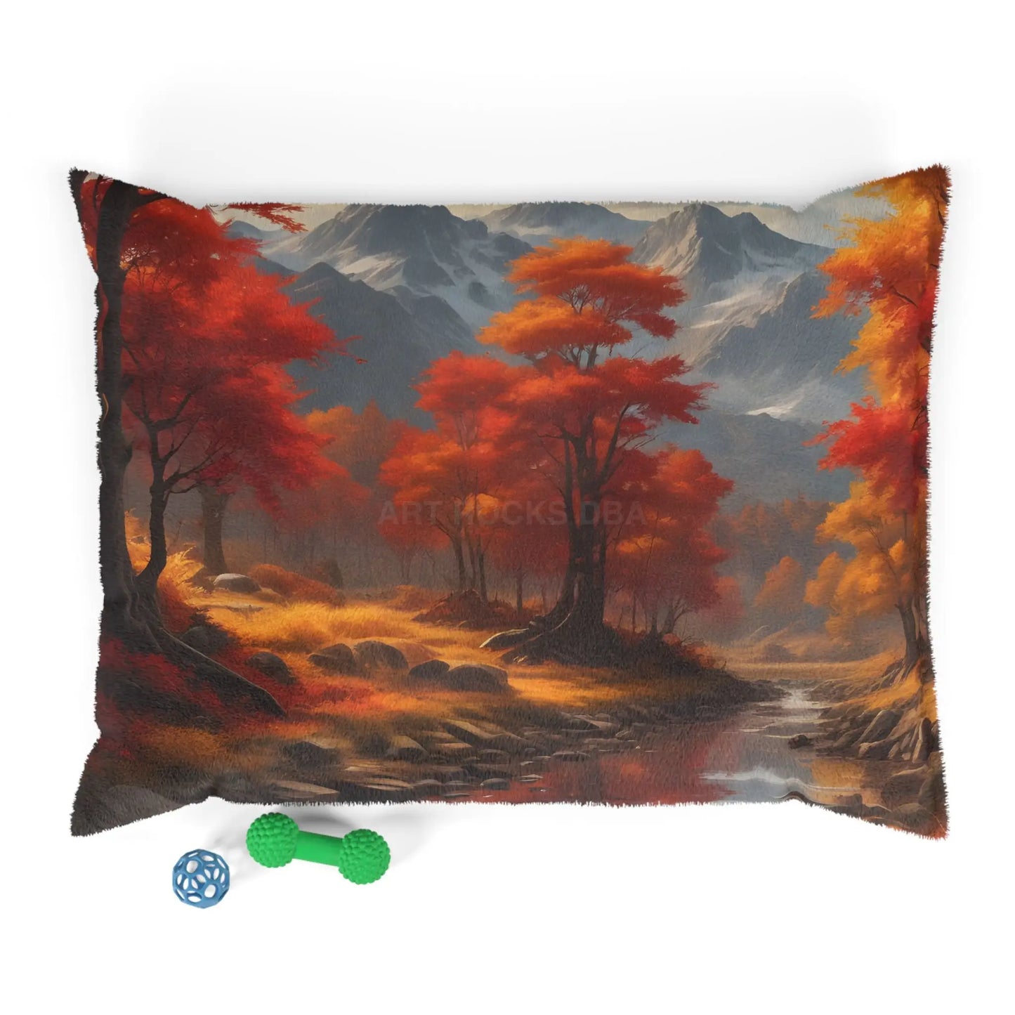 Autumn Forest Pet Bed — Cozy Fall Landscape Dog & Cat Pillow - 40’’ × 30’’ - Pets