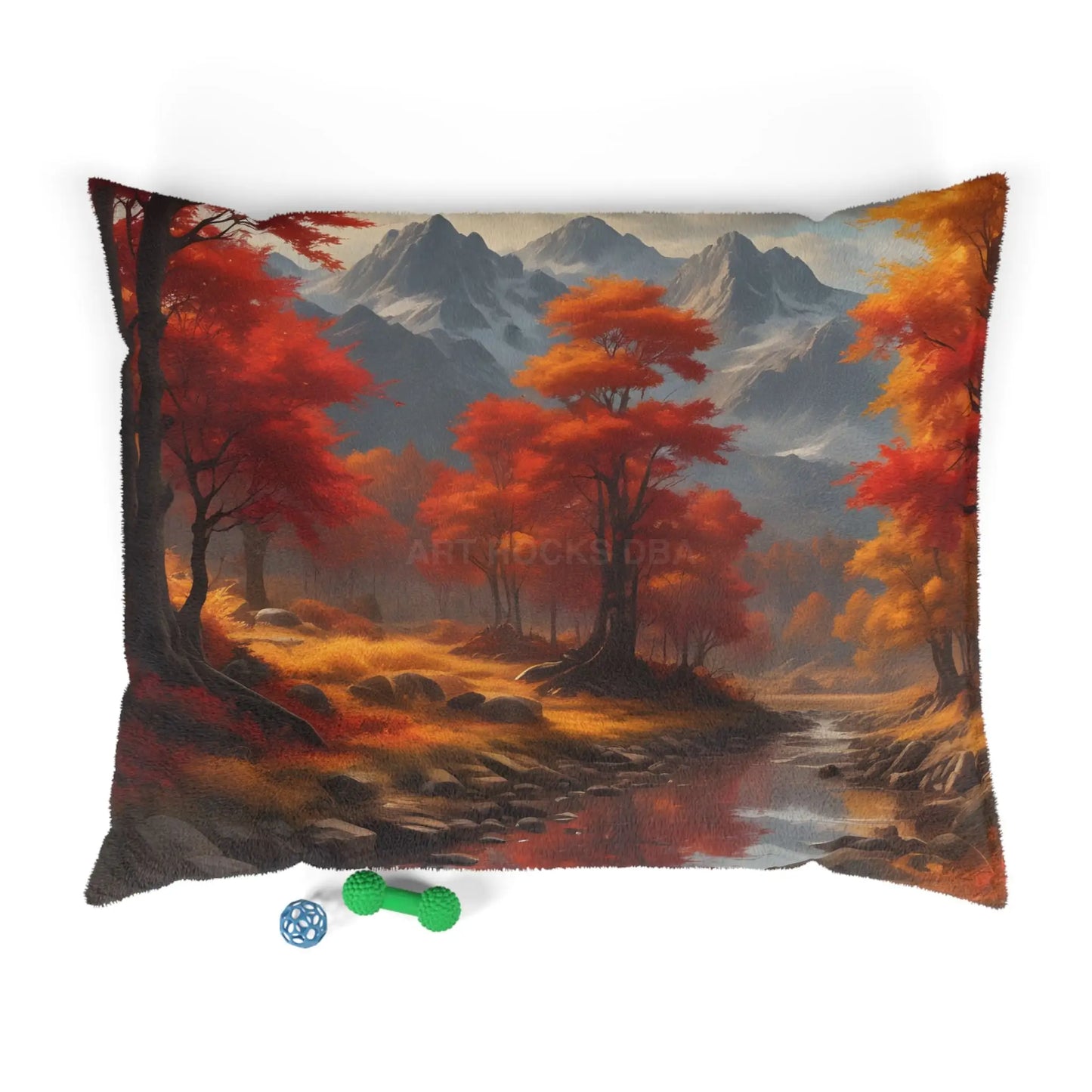 Autumn Forest Pet Bed — Cozy Fall Landscape Dog & Cat Pillow - 50’’ × 40’’ - Pets