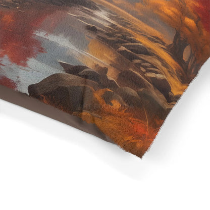 Autumn Forest Pet Bed — Cozy Fall Landscape Dog & Cat Pillow - Pets