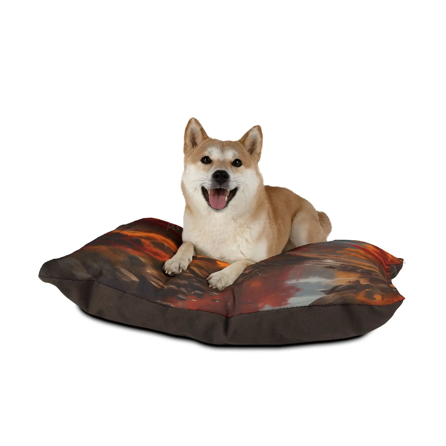 Autumn Forest Pet Bed — Cozy Fall Landscape Dog & Cat Pillow - Pets