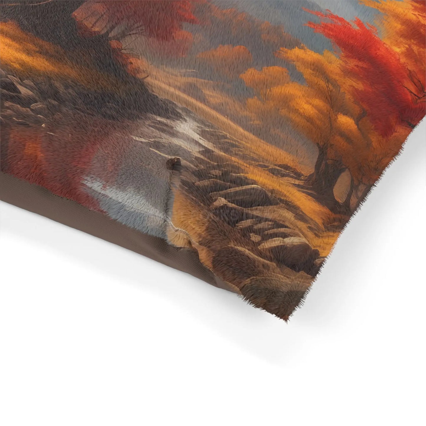 Autumn Forest Pet Bed — Cozy Fall Landscape Dog & Cat Pillow - Pets
