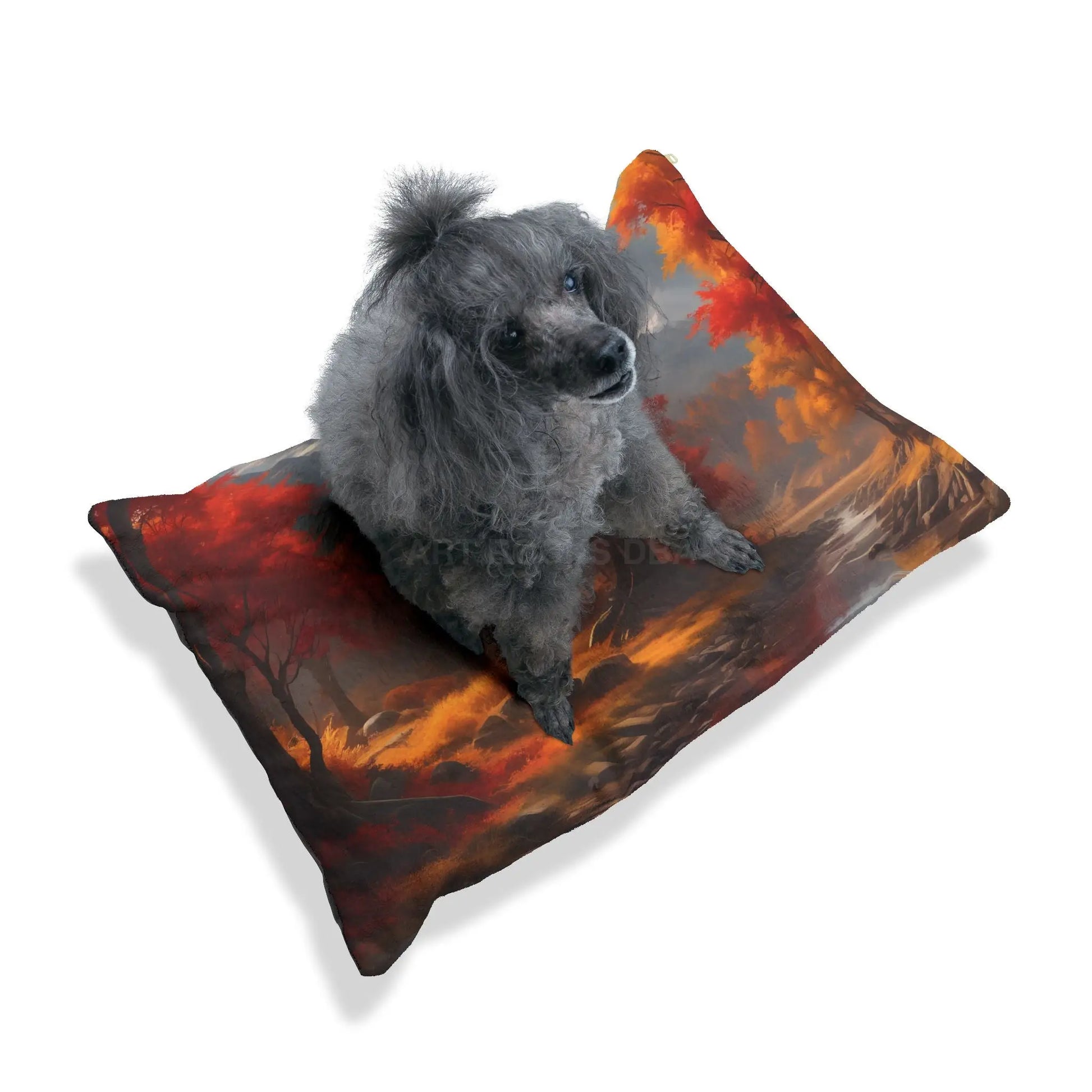 Autumn Forest Pet Bed — Cozy Fall Landscape Dog & Cat Pillow - Pets