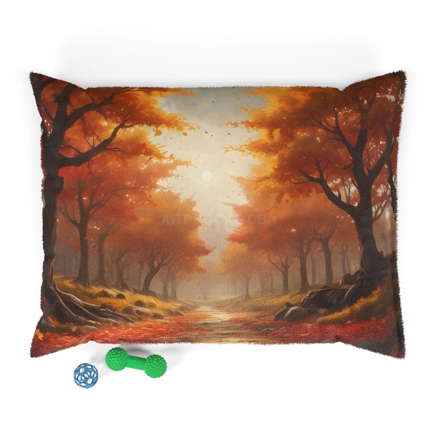 Autumn Forest Pet Bed — Cozy Fall Woodland Dog & Cat Cushion - 40’’ × 30’’ - Pets