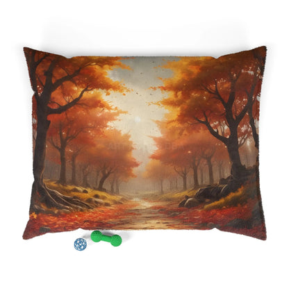 Autumn Forest Pet Bed — Cozy Fall Woodland Dog & Cat Cushion - 50’’ × 40’’ - Pets