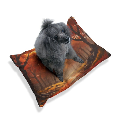 Autumn Forest Pet Bed — Cozy Fall Woodland Dog & Cat Cushion - Pets