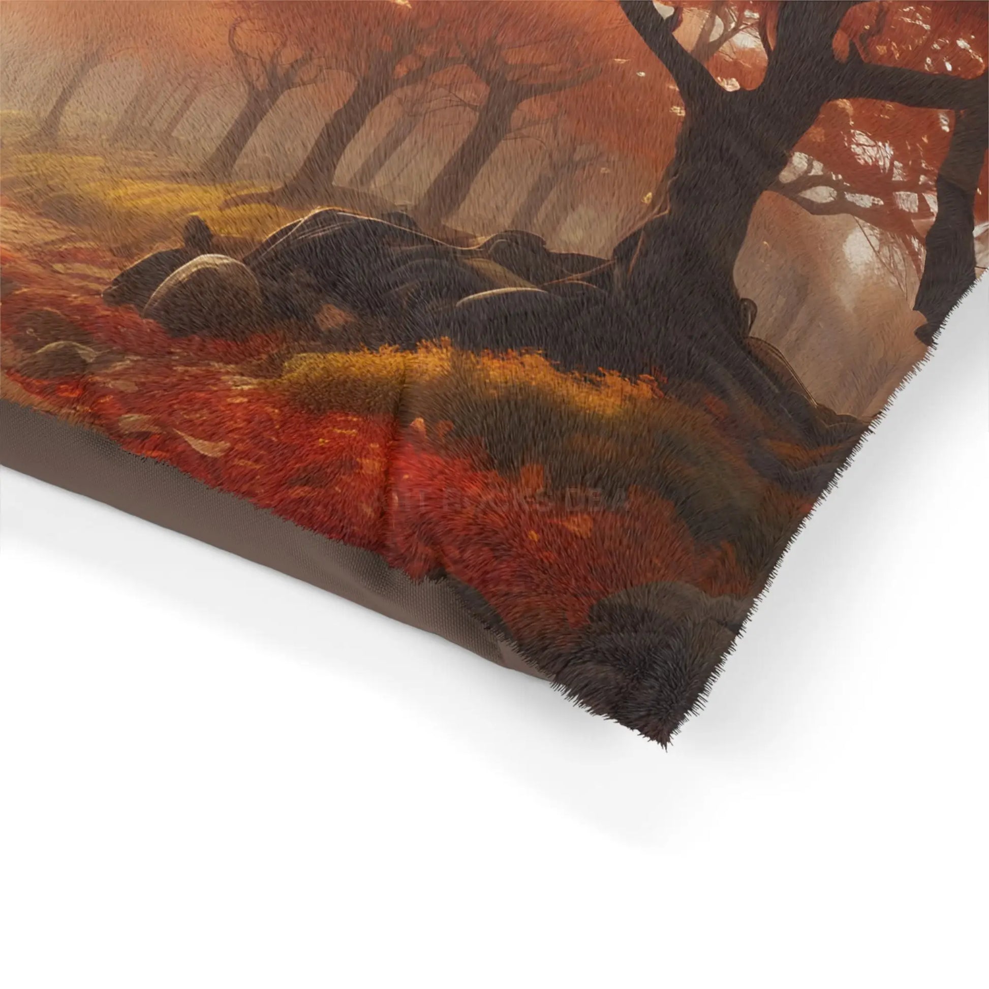 Autumn Forest Pet Bed — Cozy Fall Woodland Dog & Cat Cushion - Pets