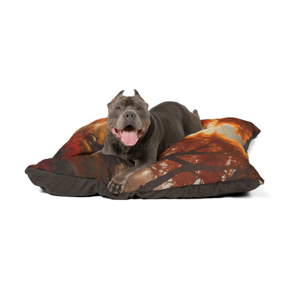Autumn Forest Pet Bed — Cozy Fall Woodland Dog & Cat Cushion - Pets