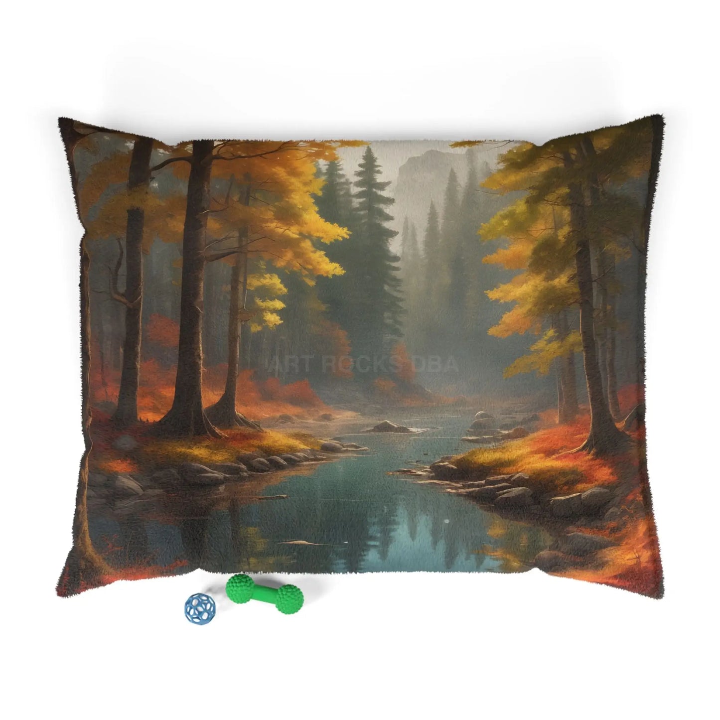 Autumn Forest Pet Bed — Cozy Scenic Dog & Cat Pillow - 50’’ × 40’’ - Pets