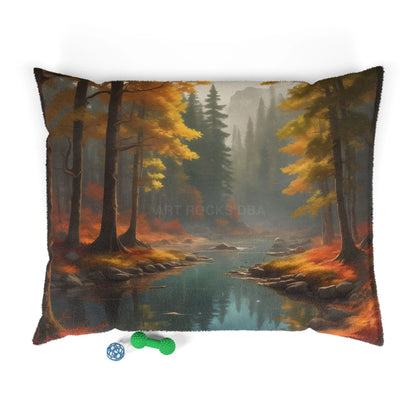 Autumn Forest Pet Bed — Cozy Scenic Dog & Cat Pillow - 50’’ × 40’’ - Pets