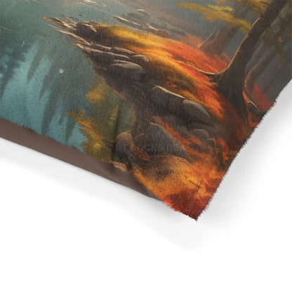 Autumn Forest Pet Bed — Cozy Scenic Dog & Cat Pillow - Pets