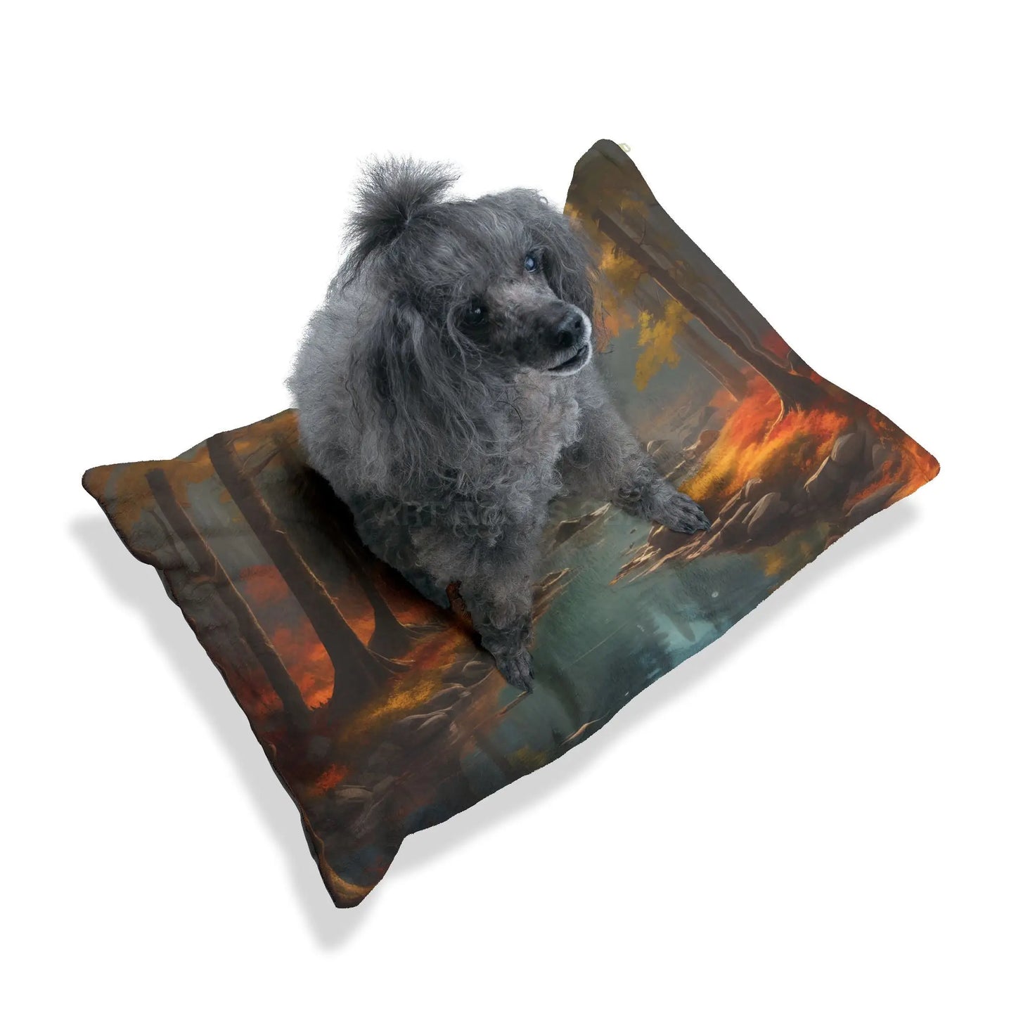Autumn Forest Pet Bed — Cozy Scenic Dog & Cat Pillow - Pets