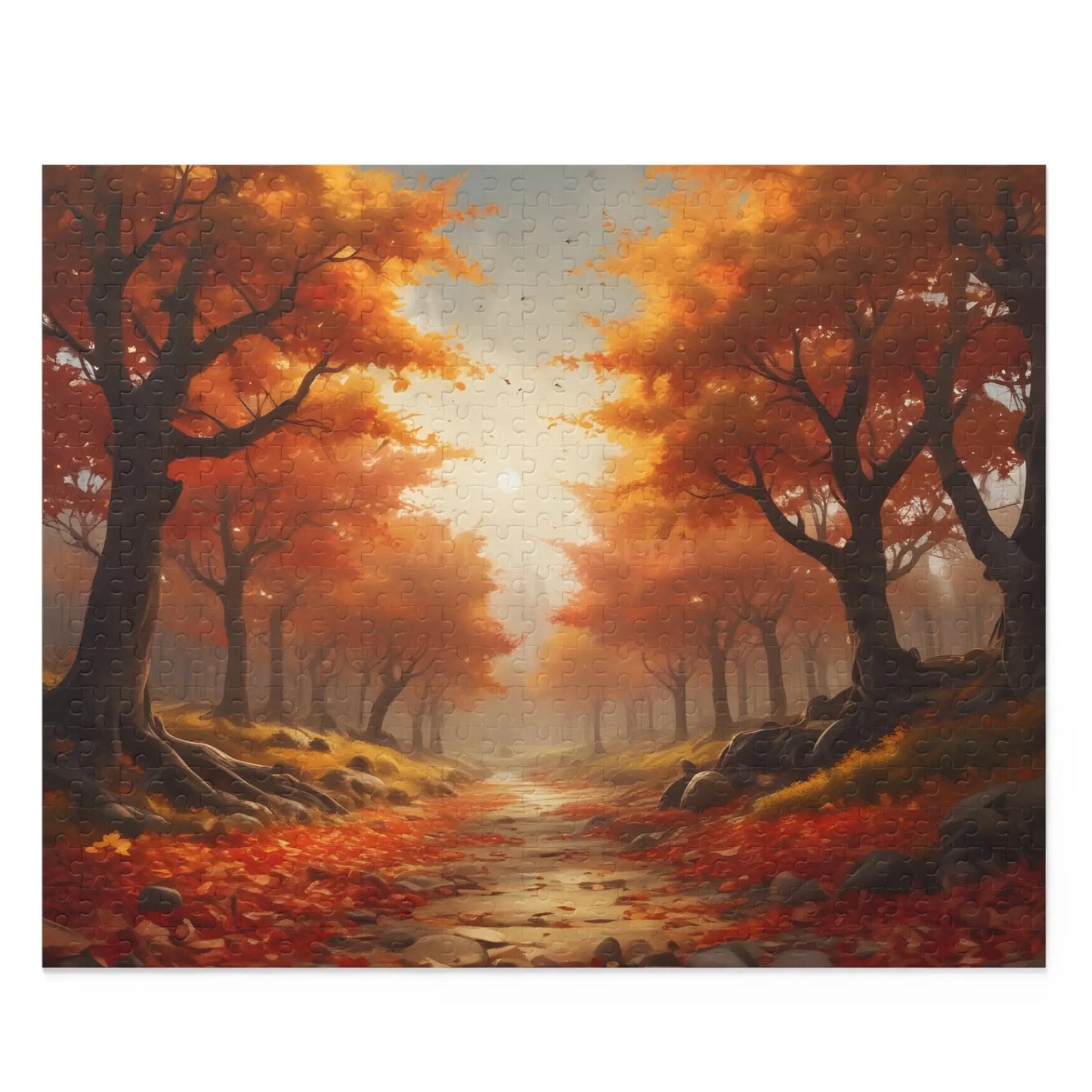 Autumn Forest Scenic Path Jigsaw Puzzle — 120/252/500-Piece - 20’’ × 16’’ (500 pcs) - Puzzle