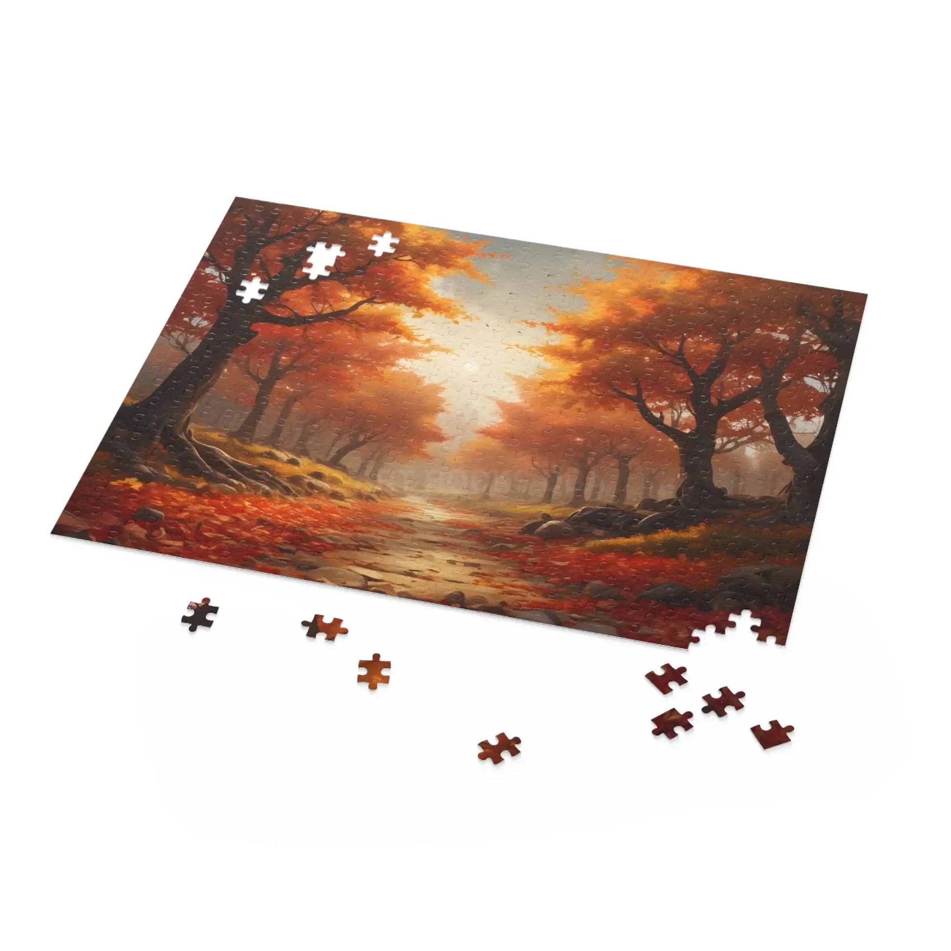 Autumn Forest Scenic Path Jigsaw Puzzle — 120/252/500-Piece - Puzzle