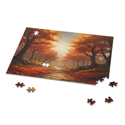 Autumn Forest Scenic Path Jigsaw Puzzle — 120/252/500-Piece - Puzzle