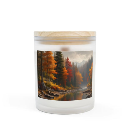 Autumn Forest Scented Candle — 11oz Frosted Glass with Woodland Scenery - Home Decor