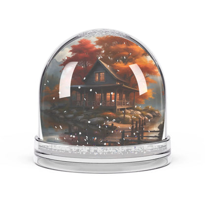 Autumn Lake Cabin Snow Globe — Cozy Fall Home Décor Gift - 3.5’’ × 3.4’’ - Home Decor